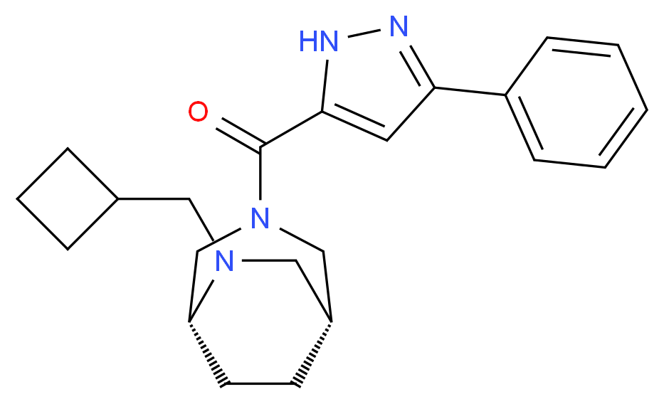 (1R*,5R*)-6-(cyclobutylmethyl)-3-[(3-phenyl-1H-pyrazol-5-yl)carbonyl]-3,6-diazabicyclo[3.2.2]nonane_Molecular_structure_CAS_)