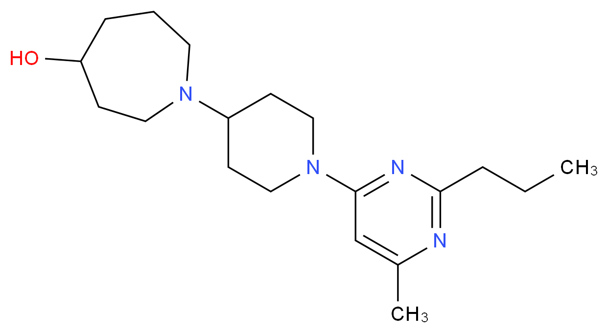 1-[1-(6-methyl-2-propylpyrimidin-4-yl)piperidin-4-yl]azepan-4-ol_Molecular_structure_CAS_)