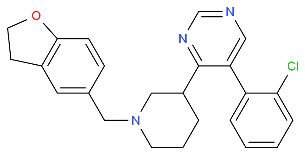 5-(2-chlorophenyl)-4-[1-(2,3-dihydro-1-benzofuran-5-ylmethyl)-3-piperidinyl]pyrimidine_Molecular_structure_CAS_)