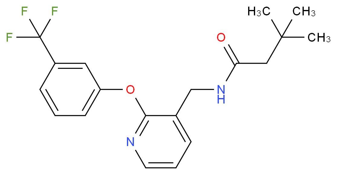 3,3-dimethyl-N-({2-[3-(trifluoromethyl)phenoxy]pyridin-3-yl}methyl)butanamide_Molecular_structure_CAS_)