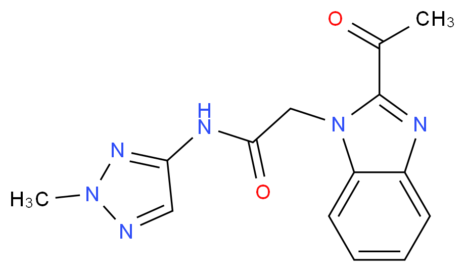 2-(2-acetyl-1H-benzimidazol-1-yl)-N-(2-methyl-2H-1,2,3-triazol-4-yl)acetamide_Molecular_structure_CAS_)