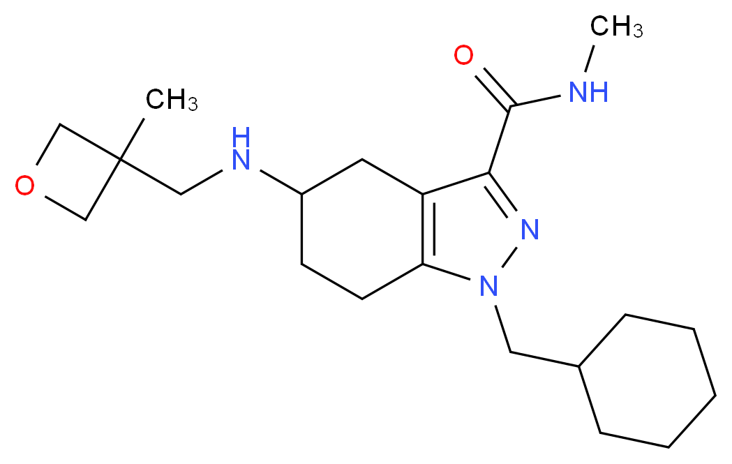 1-(cyclohexylmethyl)-N-methyl-5-{[(3-methyl-3-oxetanyl)methyl]amino}-4,5,6,7-tetrahydro-1H-indazole-3-carboxamide_Molecular_structure_CAS_)