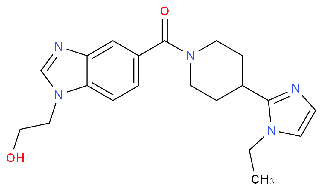 2-(5-{[4-(1-ethyl-1H-imidazol-2-yl)-1-piperidinyl]carbonyl}-1H-benzimidazol-1-yl)ethanol_Molecular_structure_CAS_)