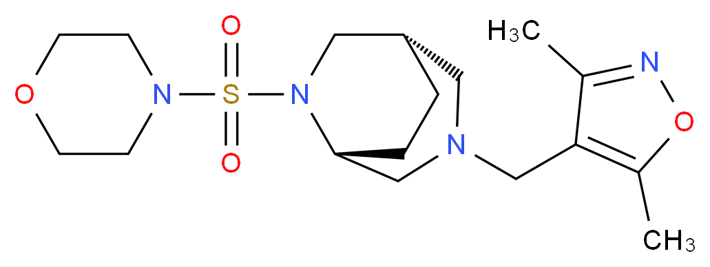 (1S*,5R*)-3-[(3,5-dimethylisoxazol-4-yl)methyl]-6-(morpholin-4-ylsulfonyl)-3,6-diazabicyclo[3.2.2]nonane_Molecular_structure_CAS_)