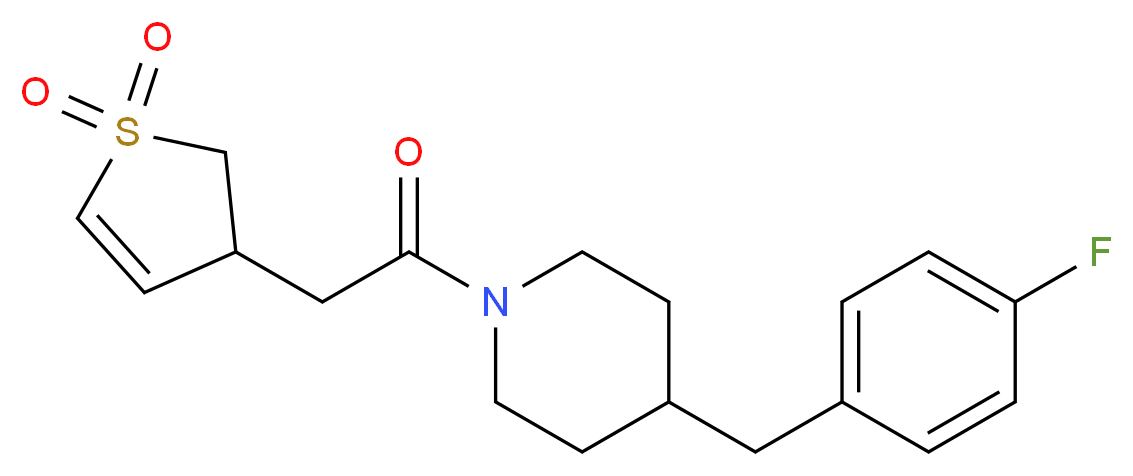 1-[(1,1-dioxido-2,3-dihydro-3-thienyl)acetyl]-4-(4-fluorobenzyl)piperidine_Molecular_structure_CAS_)