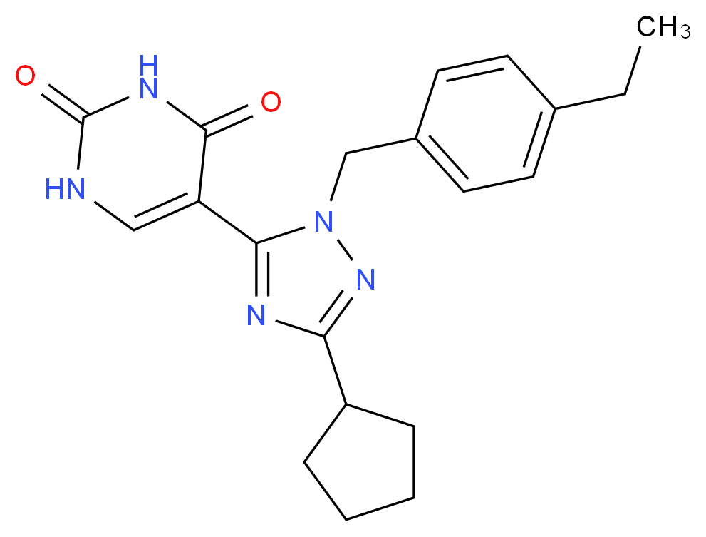 5-[3-cyclopentyl-1-(4-ethylbenzyl)-1H-1,2,4-triazol-5-yl]pyrimidine-2,4(1H,3H)-dione_Molecular_structure_CAS_)