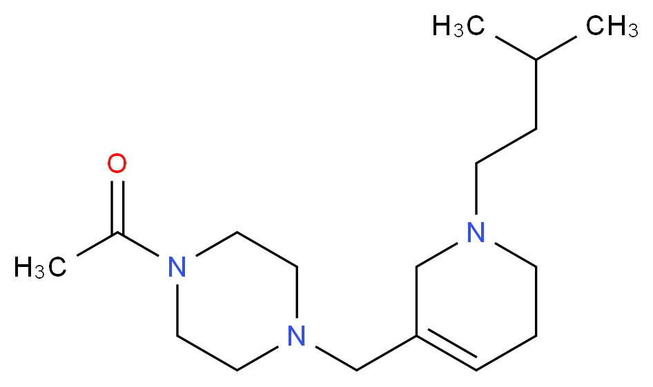 1-acetyl-4-{[1-(3-methylbutyl)-1,2,5,6-tetrahydropyridin-3-yl]methyl}piperazine_Molecular_structure_CAS_)