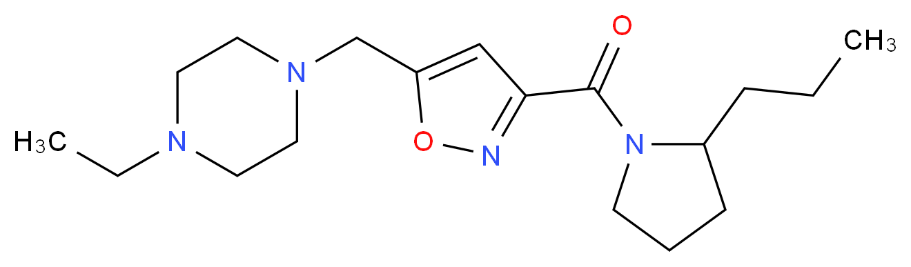 1-ethyl-4-({3-[(2-propylpyrrolidin-1-yl)carbonyl]isoxazol-5-yl}methyl)piperazine_Molecular_structure_CAS_)