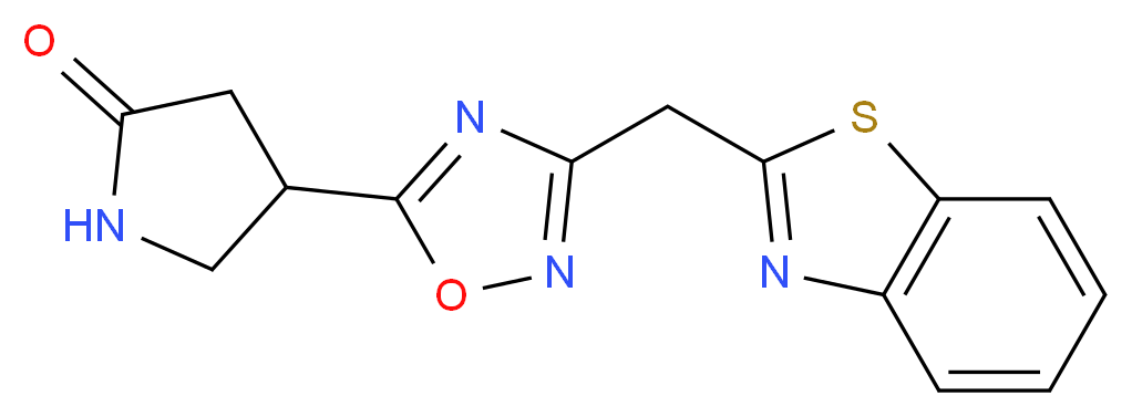 4-[3-(1,3-benzothiazol-2-ylmethyl)-1,2,4-oxadiazol-5-yl]-2-pyrrolidinone_Molecular_structure_CAS_)