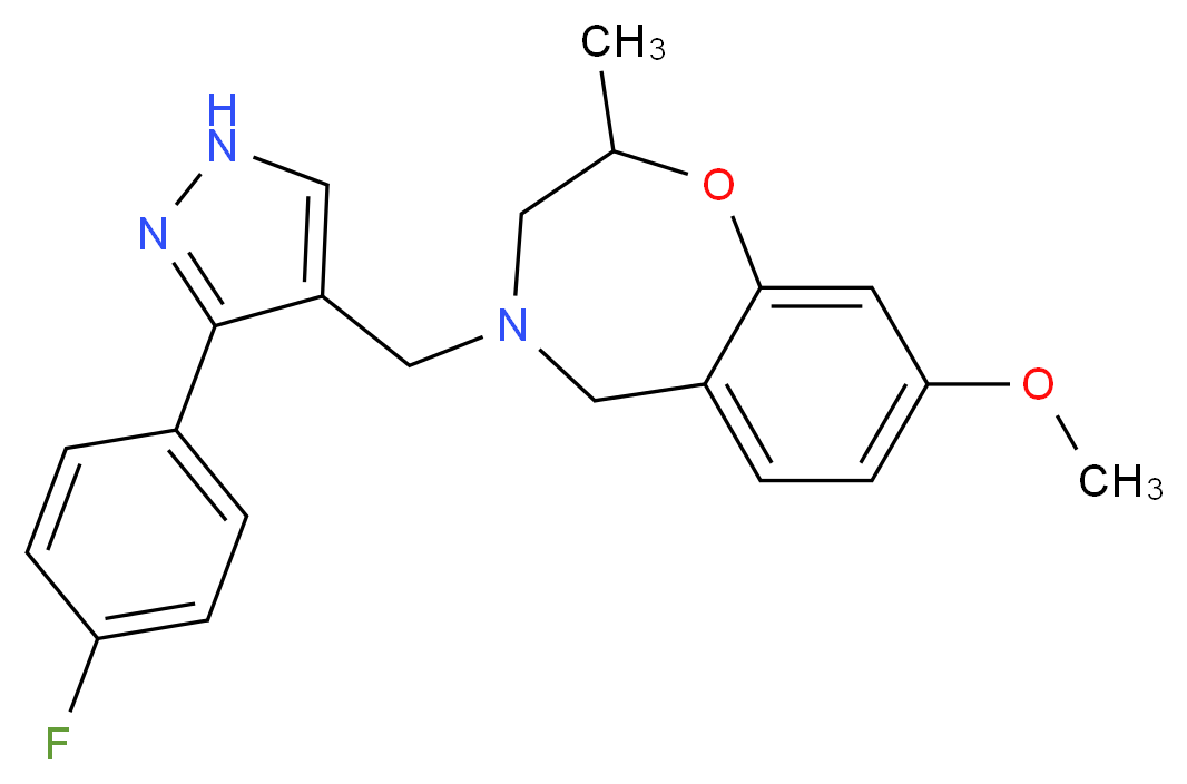 4-{[3-(4-fluorophenyl)-1H-pyrazol-4-yl]methyl}-8-methoxy-2-methyl-2,3,4,5-tetrahydro-1,4-benzoxazepine_Molecular_structure_CAS_)