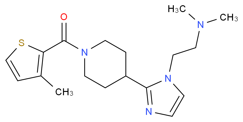 N,N-dimethyl-2-(2-{1-[(3-methyl-2-thienyl)carbonyl]-4-piperidinyl}-1H-imidazol-1-yl)ethanamine_Molecular_structure_CAS_)