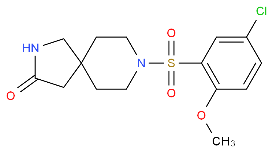 8-[(5-chloro-2-methoxyphenyl)sulfonyl]-2,8-diazaspiro[4.5]decan-3-one_Molecular_structure_CAS_)