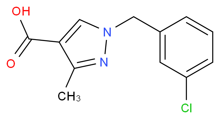 1-[(3-chlorophenyl)methyl]-3-methyl-1H-pyrazole-4-carboxylic acid_Molecular_structure_CAS_)