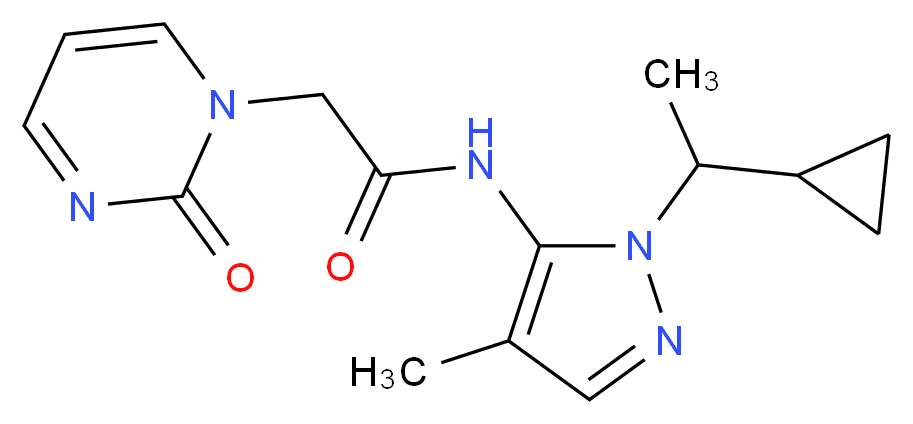 N-[1-(1-cyclopropylethyl)-4-methyl-1H-pyrazol-5-yl]-2-(2-oxopyrimidin-1(2H)-yl)acetamide_Molecular_structure_CAS_)