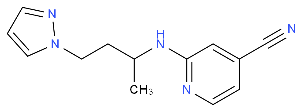 2-{[1-methyl-3-(1H-pyrazol-1-yl)propyl]amino}isonicotinonitrile_Molecular_structure_CAS_)