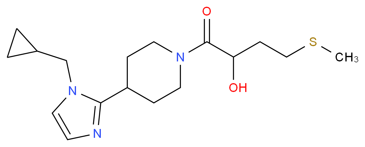 1-{4-[1-(cyclopropylmethyl)-1H-imidazol-2-yl]-1-piperidinyl}-4-(methylthio)-1-oxo-2-butanol_Molecular_structure_CAS_)