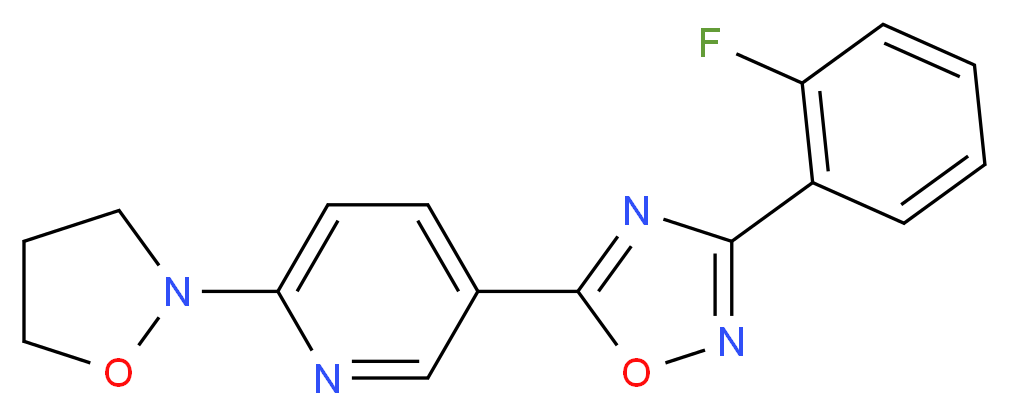 5-[3-(2-fluorophenyl)-1,2,4-oxadiazol-5-yl]-2-(2-isoxazolidinyl)pyridine_Molecular_structure_CAS_)