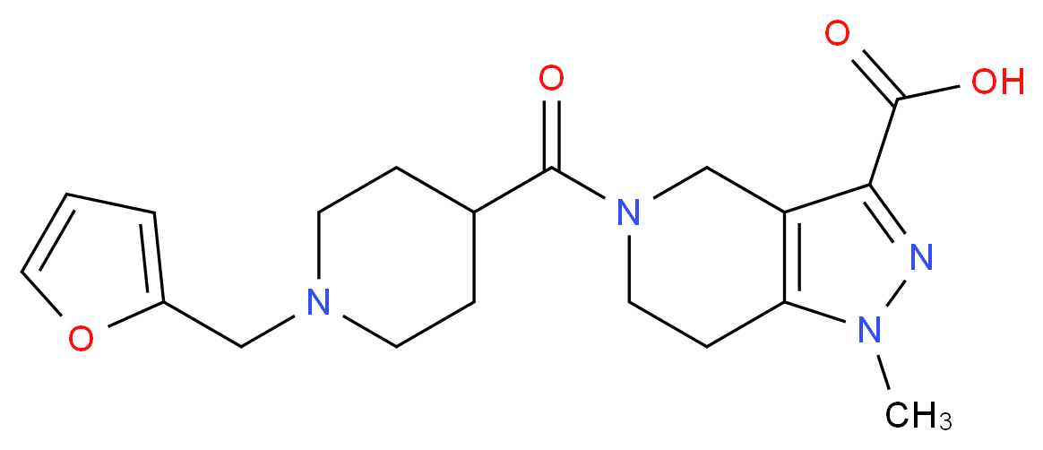5-{[1-(2-furylmethyl)piperidin-4-yl]carbonyl}-1-methyl-4,5,6,7-tetrahydro-1H-pyrazolo[4,3-c]pyridine-3-carboxylic acid_Molecular_structure_CAS_)