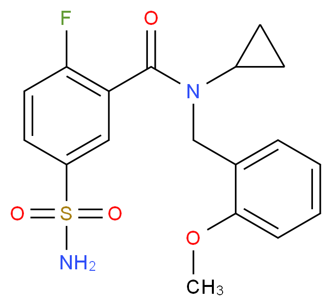 5-(aminosulfonyl)-N-cyclopropyl-2-fluoro-N-(2-methoxybenzyl)benzamide_Molecular_structure_CAS_)