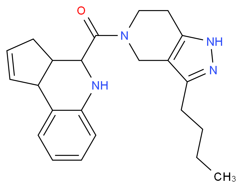 4-[(3-butyl-1,4,6,7-tetrahydro-5H-pyrazolo[4,3-c]pyridin-5-yl)carbonyl]-3a,4,5,9b-tetrahydro-3H-cyclopenta[c]quinoline_Molecular_structure_CAS_)