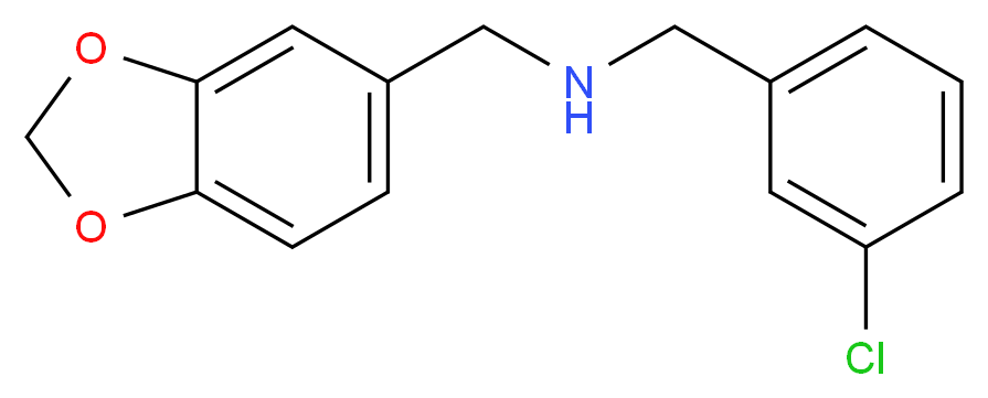 (1,3-benzodioxol-5-ylmethyl)(3-chlorobenzyl)amine_Molecular_structure_CAS_423736-31-6)