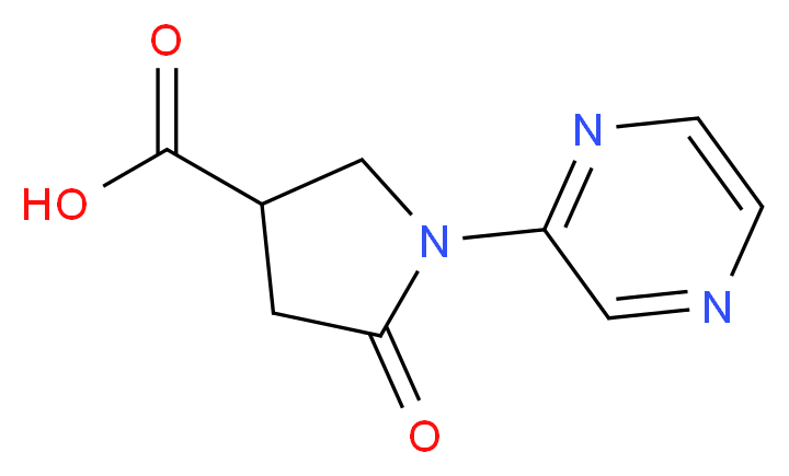 5-oxo-1-(pyrazin-2-yl)pyrrolidine-3-carboxylic acid_Molecular_structure_CAS_)
