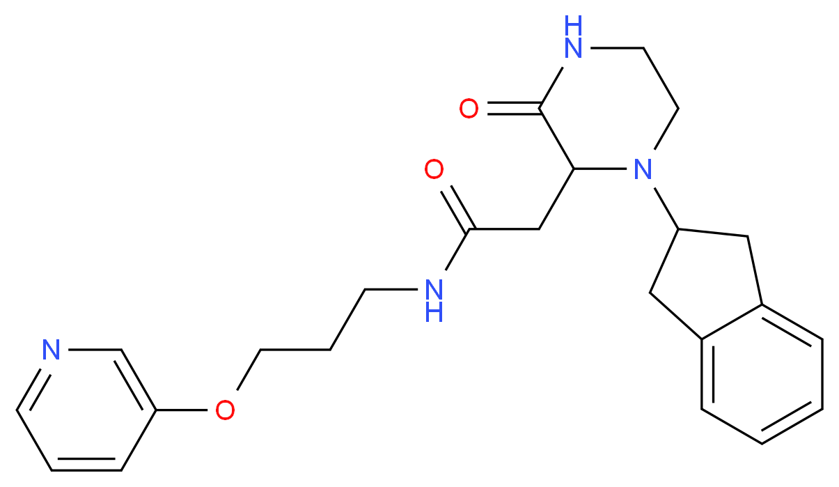 2-[1-(2,3-dihydro-1H-inden-2-yl)-3-oxo-2-piperazinyl]-N-[3-(3-pyridinyloxy)propyl]acetamide_Molecular_structure_CAS_)