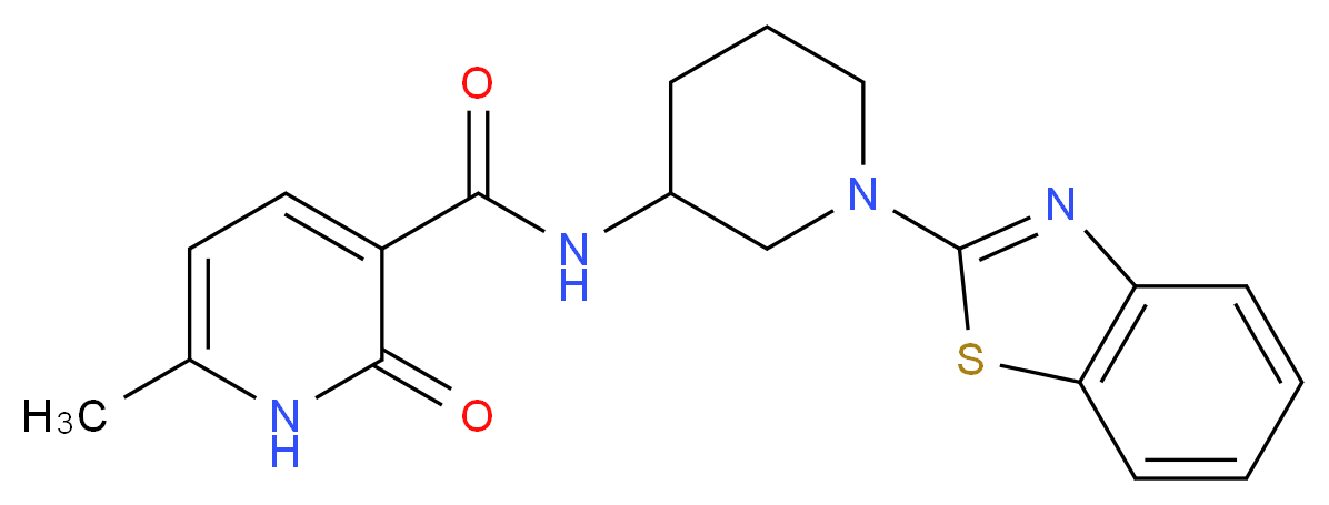 N-[1-(1,3-benzothiazol-2-yl)-3-piperidinyl]-6-methyl-2-oxo-1,2-dihydro-3-pyridinecarboxamide_Molecular_structure_CAS_)