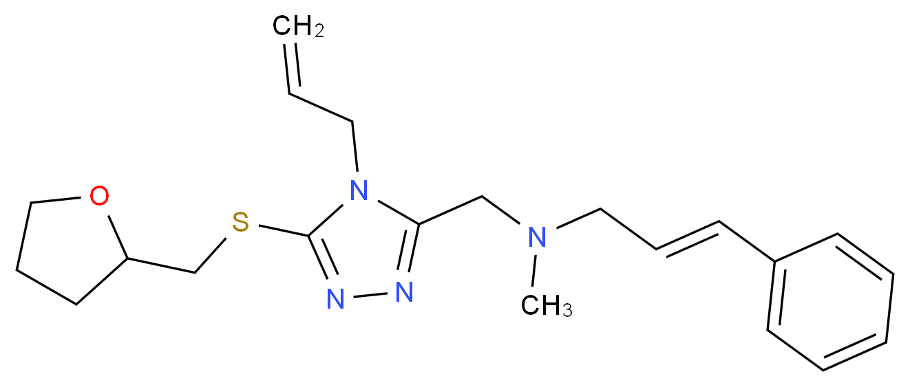 (2E)-N-({4-allyl-5-[(tetrahydro-2-furanylmethyl)thio]-4H-1,2,4-triazol-3-yl}methyl)-N-methyl-3-phenyl-2-propen-1-amine_Molecular_structure_CAS_)