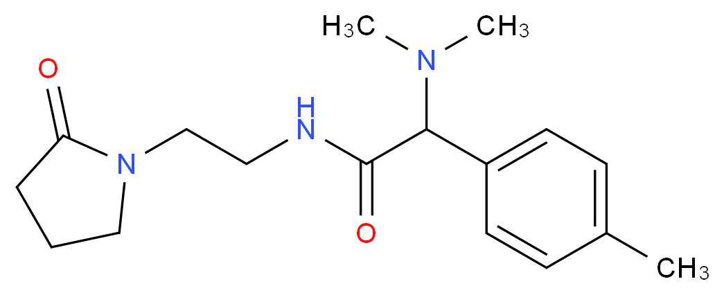2-(dimethylamino)-2-(4-methylphenyl)-N-[2-(2-oxo-1-pyrrolidinyl)ethyl]acetamide_Molecular_structure_CAS_)