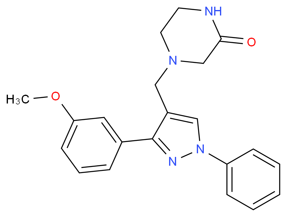 4-{[3-(3-methoxyphenyl)-1-phenyl-1H-pyrazol-4-yl]methyl}-2-piperazinone_Molecular_structure_CAS_)