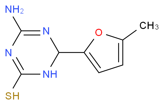 4-Amino-6-(5-methyl-2-furyl)-1,6-dihydro-1,3,5-triazine-2-thiol_Molecular_structure_CAS_)