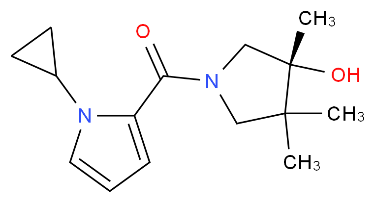 (3R)-1-[(1-cyclopropyl-1H-pyrrol-2-yl)carbonyl]-3,4,4-trimethyl-3-pyrrolidinol_Molecular_structure_CAS_)
