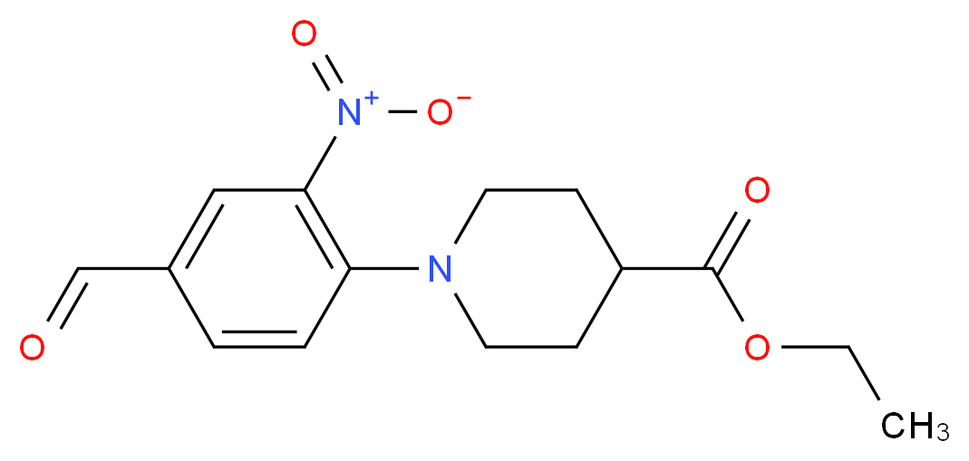 Ethyl 1-(4-formyl-2-nitrophenyl)-4-piperidinecarboxylate_Molecular_structure_CAS_885949-64-4)
