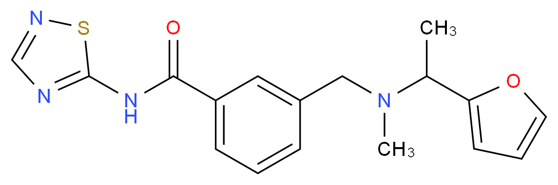 3-{[[1-(2-furyl)ethyl](methyl)amino]methyl}-N-1,2,4-thiadiazol-5-ylbenzamide_Molecular_structure_CAS_)