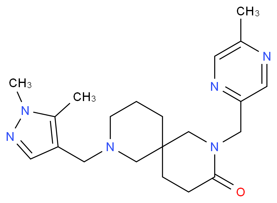 8-[(1,5-dimethyl-1H-pyrazol-4-yl)methyl]-2-[(5-methylpyrazin-2-yl)methyl]-2,8-diazaspiro[5.5]undecan-3-one_Molecular_structure_CAS_)