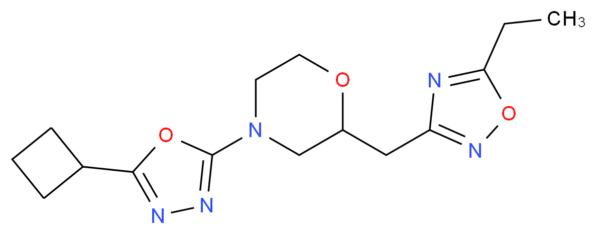 4-(5-cyclobutyl-1,3,4-oxadiazol-2-yl)-2-[(5-ethyl-1,2,4-oxadiazol-3-yl)methyl]morpholine_Molecular_structure_CAS_)
