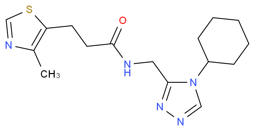 N-[(4-cyclohexyl-4H-1,2,4-triazol-3-yl)methyl]-3-(4-methyl-1,3-thiazol-5-yl)propanamide_Molecular_structure_CAS_)