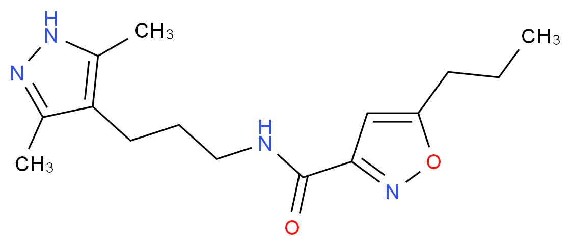 N-[3-(3,5-dimethyl-1H-pyrazol-4-yl)propyl]-5-propyl-3-isoxazolecarboxamide_Molecular_structure_CAS_)