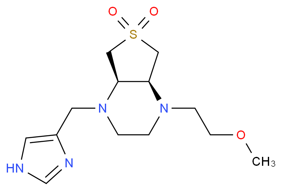 (4aS*,7aR*)-1-(1H-imidazol-4-ylmethyl)-4-(2-methoxyethyl)octahydrothieno[3,4-b]pyrazine 6,6-dioxide_Molecular_structure_CAS_)
