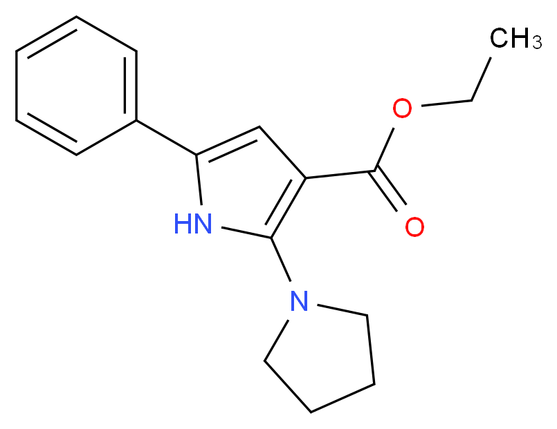Ethyl 5-phenyl-2-(1-pyrrolidinyl)-1H-pyrrole-3-carboxylate_Molecular_structure_CAS_)