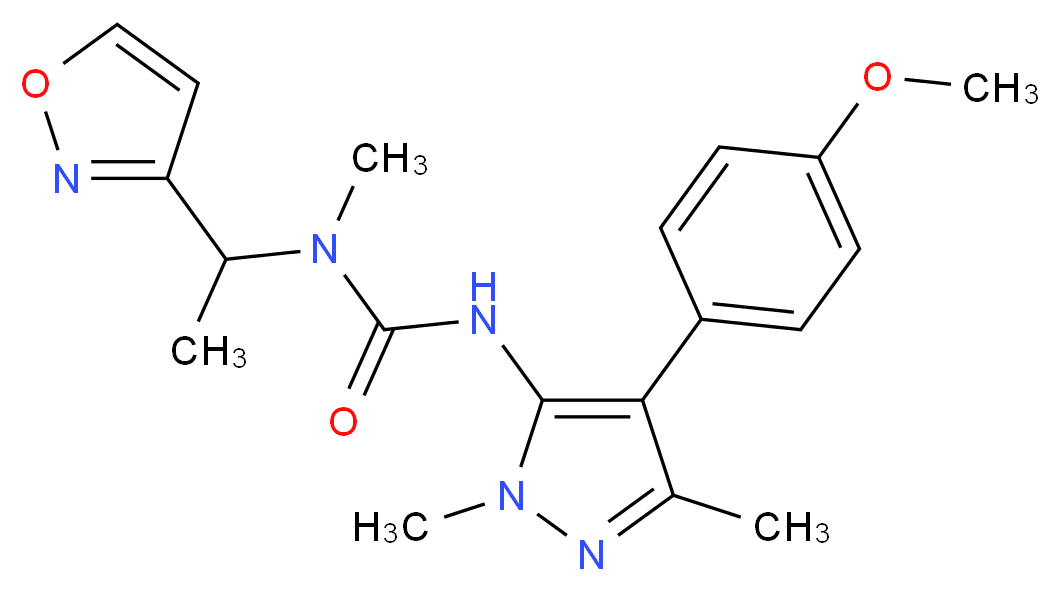 N-(1-isoxazol-3-ylethyl)-N'-[4-(4-methoxyphenyl)-1,3-dimethyl-1H-pyrazol-5-yl]-N-methylurea_Molecular_structure_CAS_)