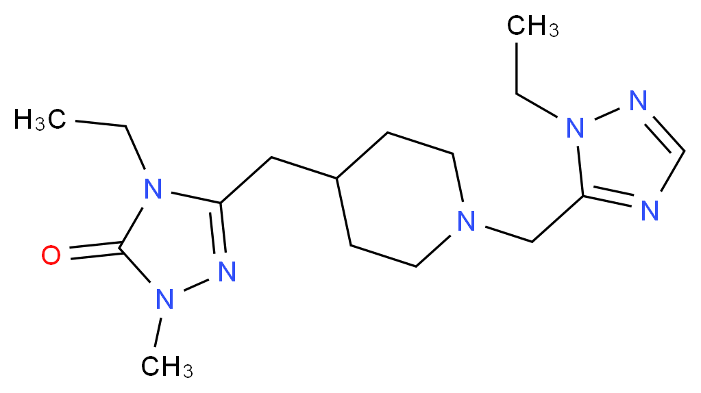 4-ethyl-5-({1-[(1-ethyl-1H-1,2,4-triazol-5-yl)methyl]piperidin-4-yl}methyl)-2-methyl-2,4-dihydro-3H-1,2,4-triazol-3-one_Molecular_structure_CAS_)
