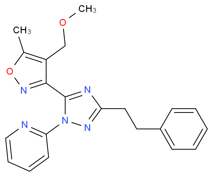 2-[5-[4-(methoxymethyl)-5-methylisoxazol-3-yl]-3-(2-phenylethyl)-1H-1,2,4-triazol-1-yl]pyridine_Molecular_structure_CAS_)