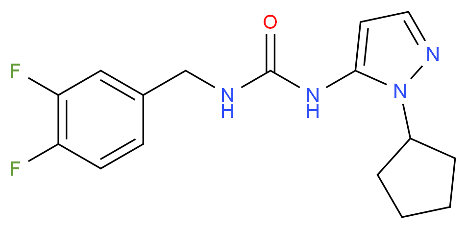 N-(1-cyclopentyl-1H-pyrazol-5-yl)-N'-(3,4-difluorobenzyl)urea_Molecular_structure_CAS_)