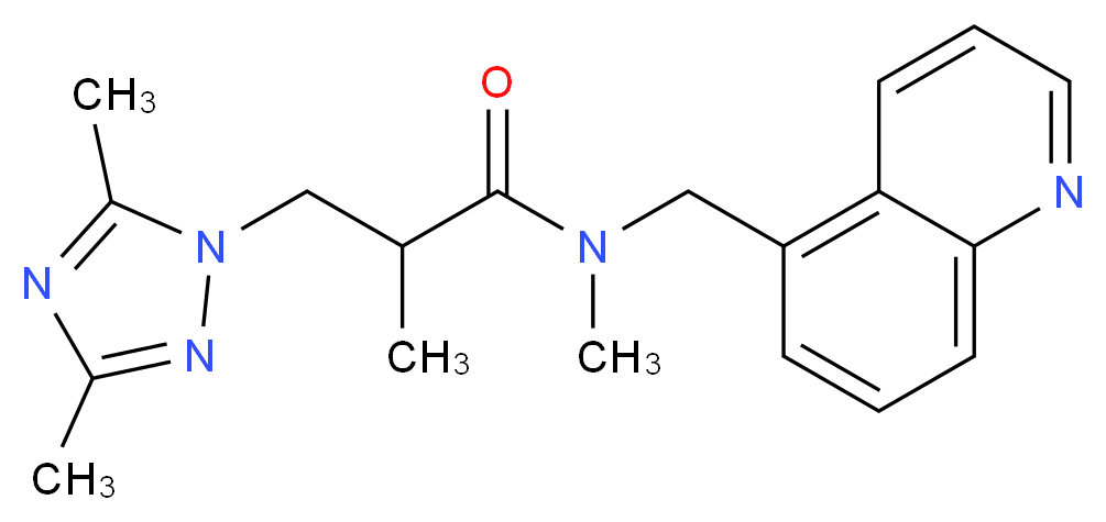 3-(3,5-dimethyl-1H-1,2,4-triazol-1-yl)-N,2-dimethyl-N-(5-quinolinylmethyl)propanamide_Molecular_structure_CAS_)