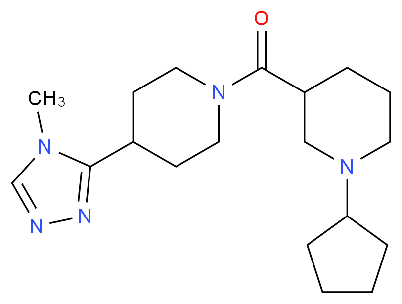 1-cyclopentyl-3-{[4-(4-methyl-4H-1,2,4-triazol-3-yl)-1-piperidinyl]carbonyl}piperidine_Molecular_structure_CAS_)