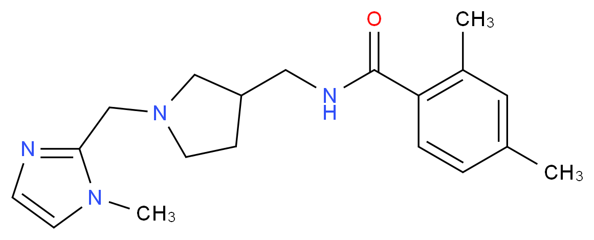 2,4-dimethyl-N-({1-[(1-methyl-1H-imidazol-2-yl)methyl]pyrrolidin-3-yl}methyl)benzamide_Molecular_structure_CAS_)