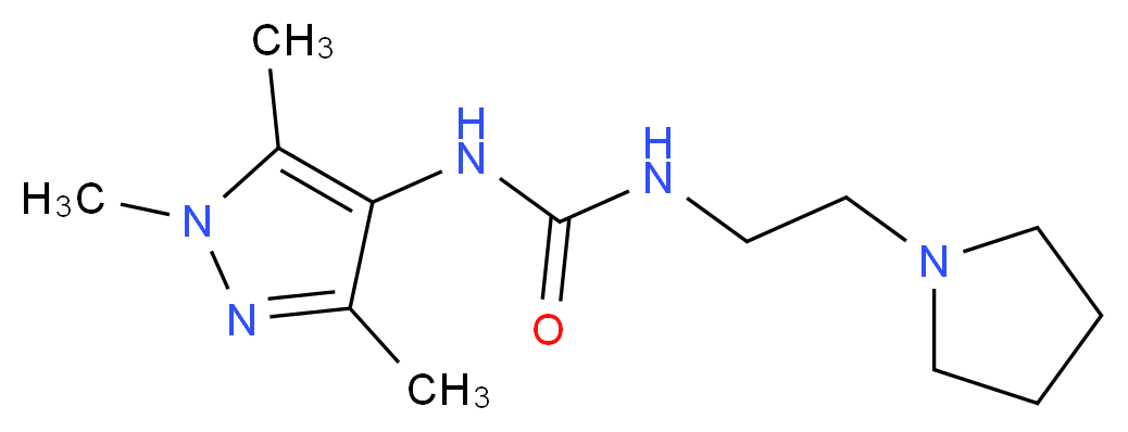 N-(2-pyrrolidin-1-ylethyl)-N'-(1,3,5-trimethyl-1H-pyrazol-4-yl)urea_Molecular_structure_CAS_)