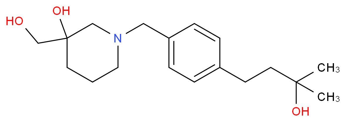 3-(hydroxymethyl)-1-[4-(3-hydroxy-3-methylbutyl)benzyl]-3-piperidinol_Molecular_structure_CAS_)